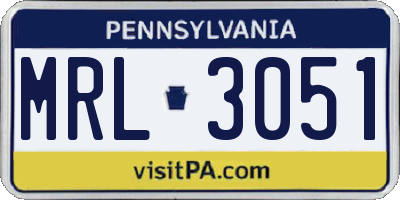 PA license plate MRL3051