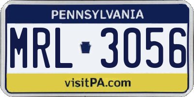 PA license plate MRL3056