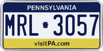 PA license plate MRL3057