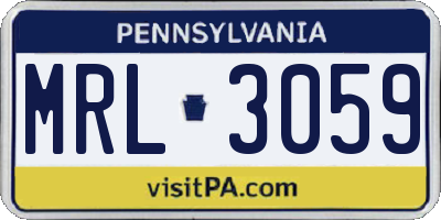 PA license plate MRL3059