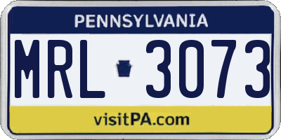 PA license plate MRL3073
