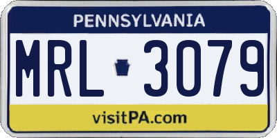 PA license plate MRL3079