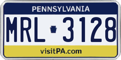 PA license plate MRL3128