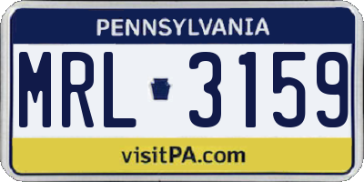 PA license plate MRL3159