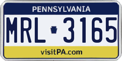 PA license plate MRL3165