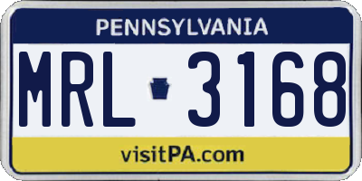 PA license plate MRL3168