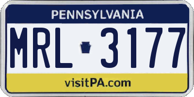 PA license plate MRL3177