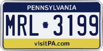 PA license plate MRL3199