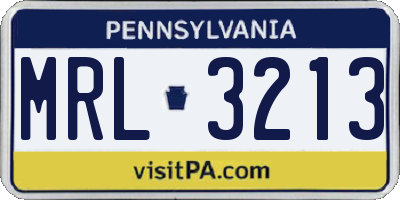 PA license plate MRL3213