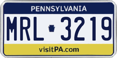 PA license plate MRL3219