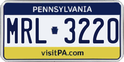 PA license plate MRL3220