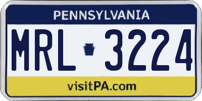 PA license plate MRL3224