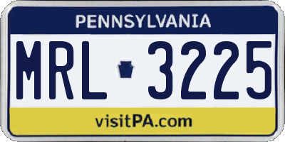 PA license plate MRL3225
