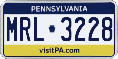 PA license plate MRL3228
