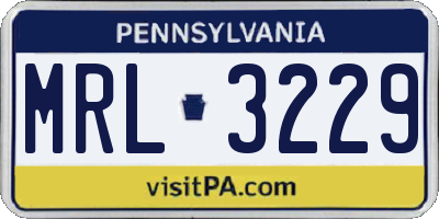 PA license plate MRL3229