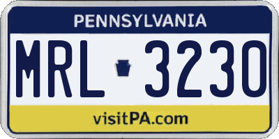 PA license plate MRL3230