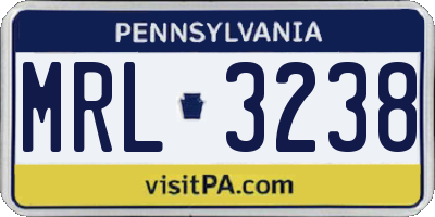 PA license plate MRL3238