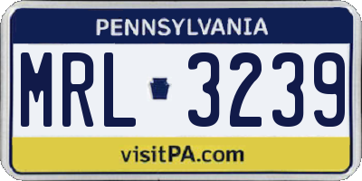 PA license plate MRL3239