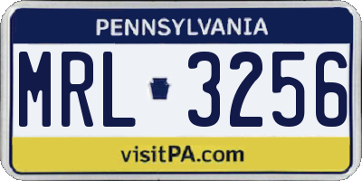 PA license plate MRL3256