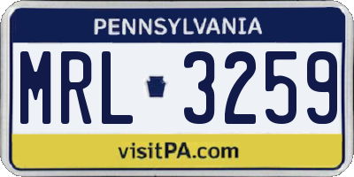PA license plate MRL3259