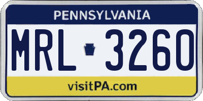 PA license plate MRL3260