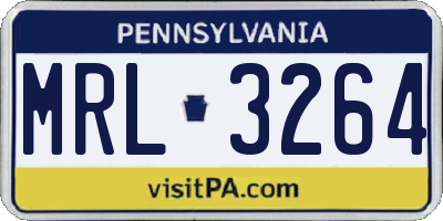 PA license plate MRL3264