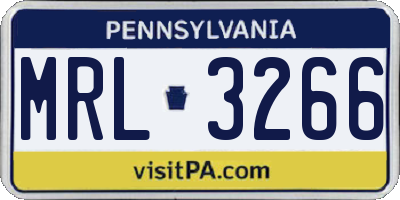 PA license plate MRL3266
