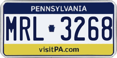 PA license plate MRL3268