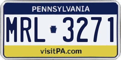 PA license plate MRL3271