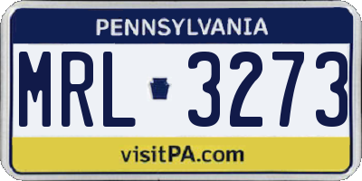 PA license plate MRL3273