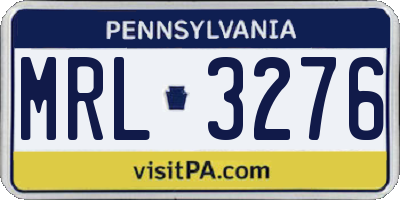PA license plate MRL3276