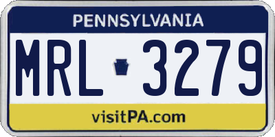 PA license plate MRL3279