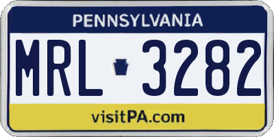 PA license plate MRL3282