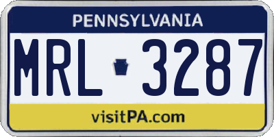 PA license plate MRL3287