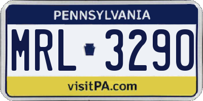 PA license plate MRL3290
