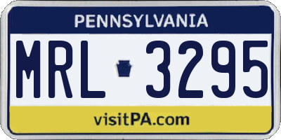 PA license plate MRL3295