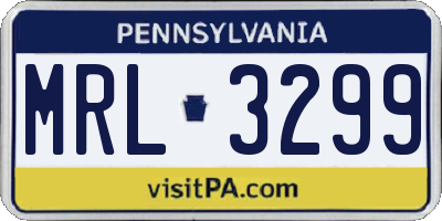 PA license plate MRL3299