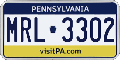 PA license plate MRL3302
