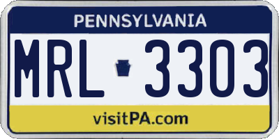 PA license plate MRL3303
