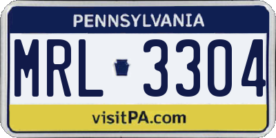PA license plate MRL3304