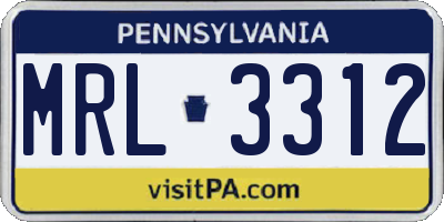 PA license plate MRL3312