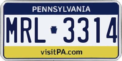 PA license plate MRL3314