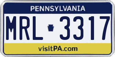 PA license plate MRL3317