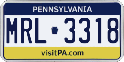 PA license plate MRL3318