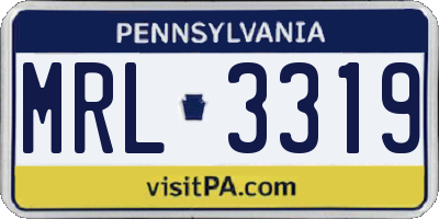 PA license plate MRL3319