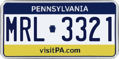PA license plate MRL3321