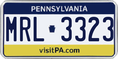 PA license plate MRL3323