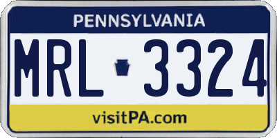 PA license plate MRL3324