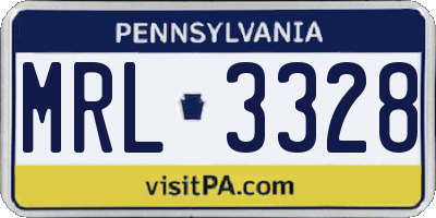 PA license plate MRL3328