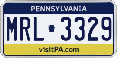 PA license plate MRL3329